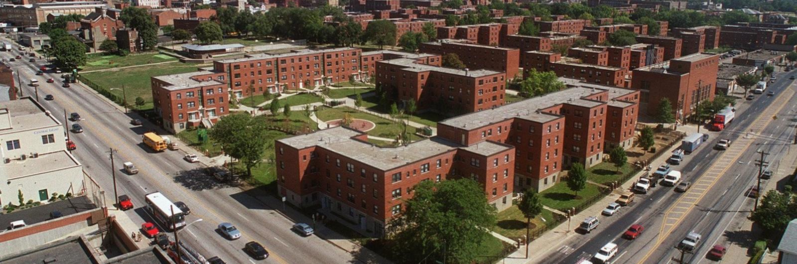 Arial view of Laurel Homes Housing Projects